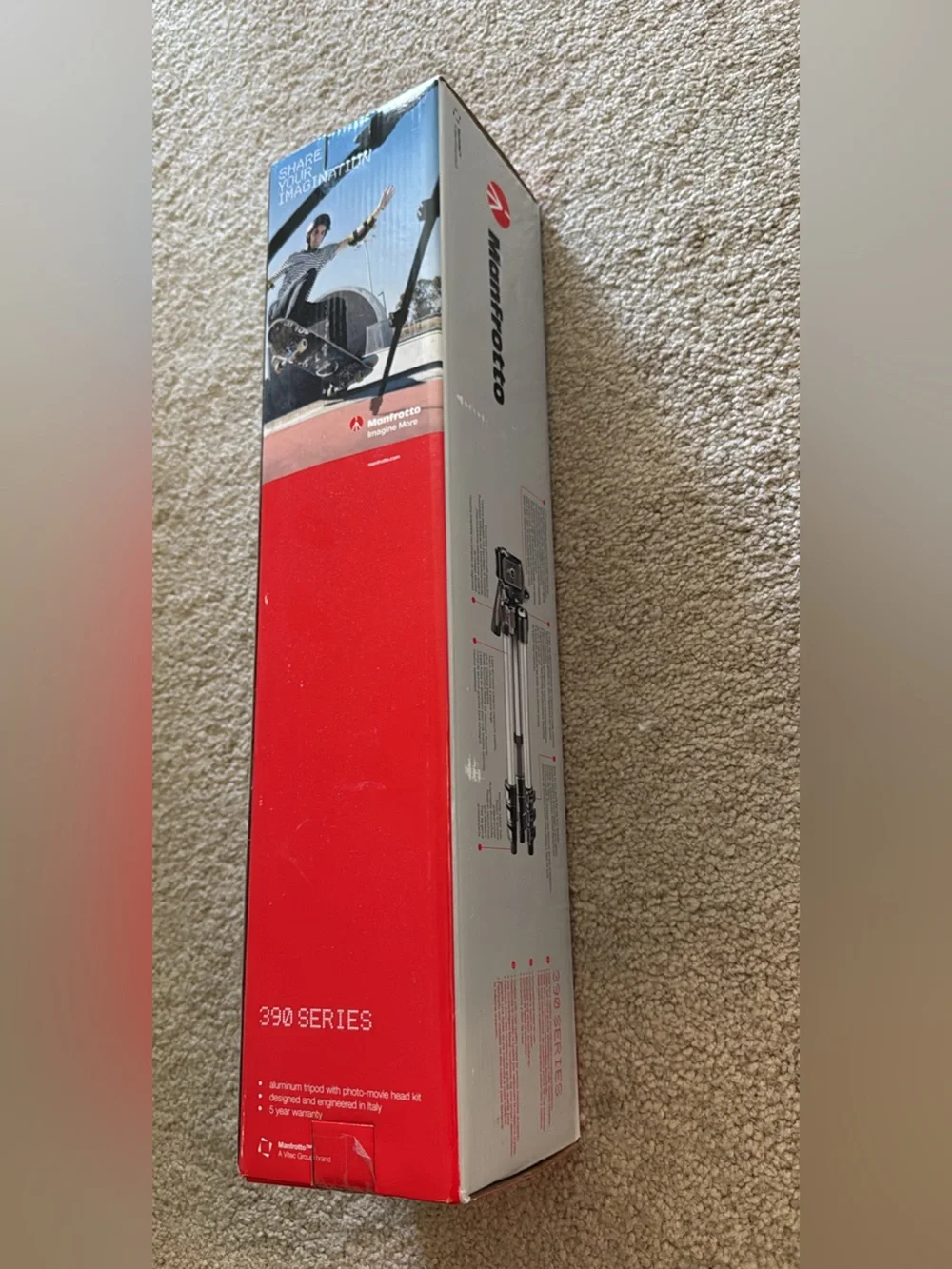 NIB Manfrotto Compact 394 Photo Movie Kit QR Tripod